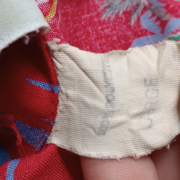 Vintage Kennington California Hawaiian Button Up Shirt Red & Blue Mens Large - Picture 9 of 10